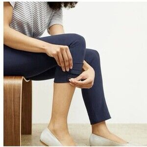 MM LaFleur Navy Blue Foster Powerstretch Adjustable Length Career Pants Sz 6